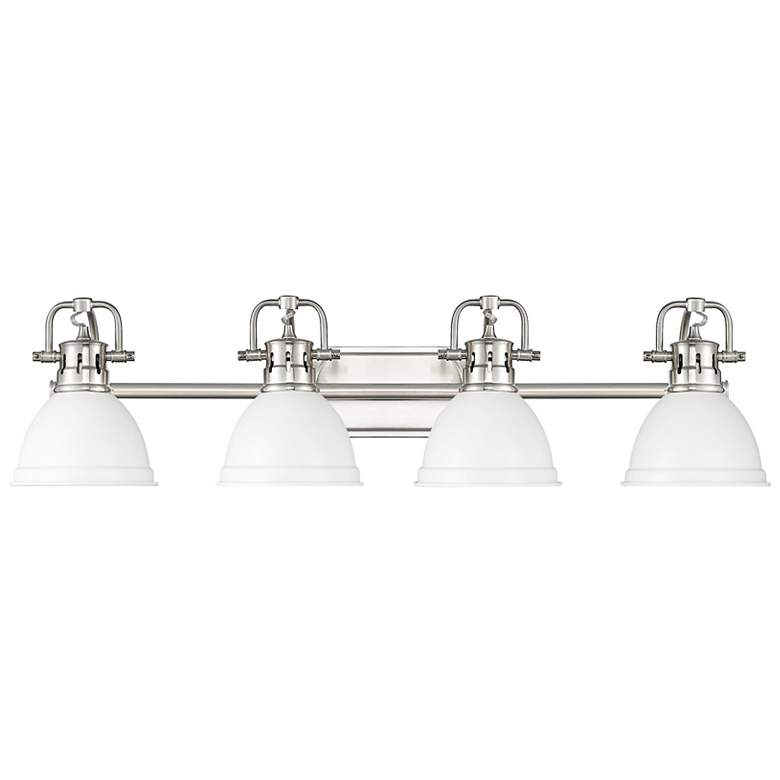 Image 1 Duncan 4-Light Bath Vanity in Pewter with Matte White