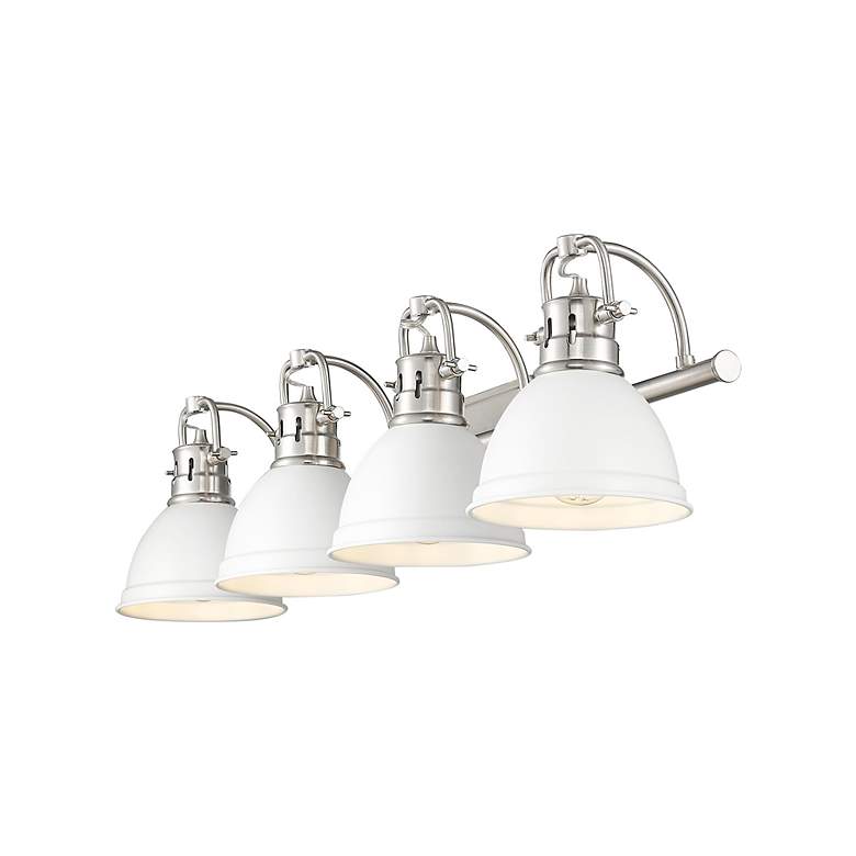 Image 2 Duncan 4-Light Bath Vanity in Pewter with Matte White more views