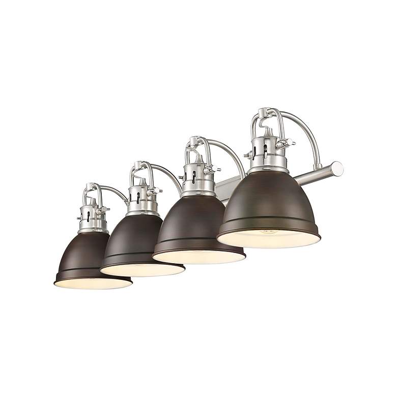 Image 2 Duncan 4-Light Bath Vanity in Pewter with Rubbed Bronze more views