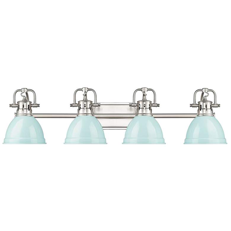 Image 1 Duncan 4-Light Bath Vanity in Pewter with Seafoam