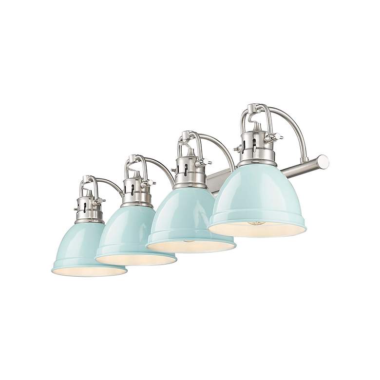 Image 2 Duncan 4-Light Bath Vanity in Pewter with Seafoam more views