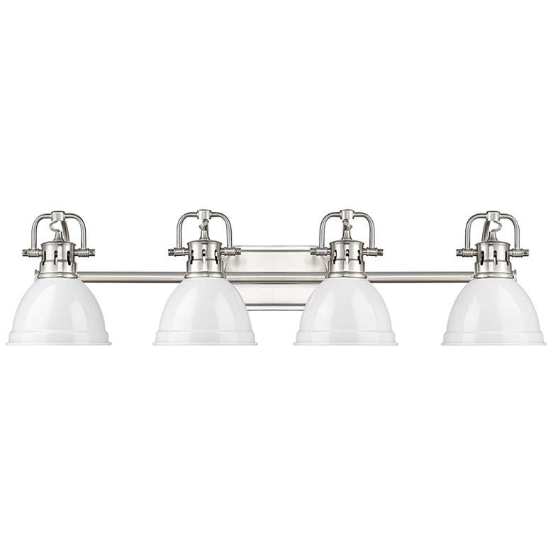 Image 1 Duncan 4-Light Bath Vanity in Pewter with White
