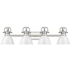 Duncan 4-Light Bath Vanity in Pewter with White