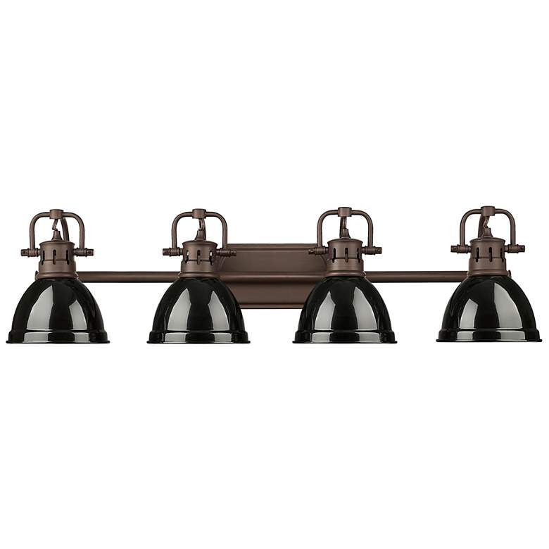 Image 1 Duncan 4-Light Bath Vanity in Rubbed Bronze with Black