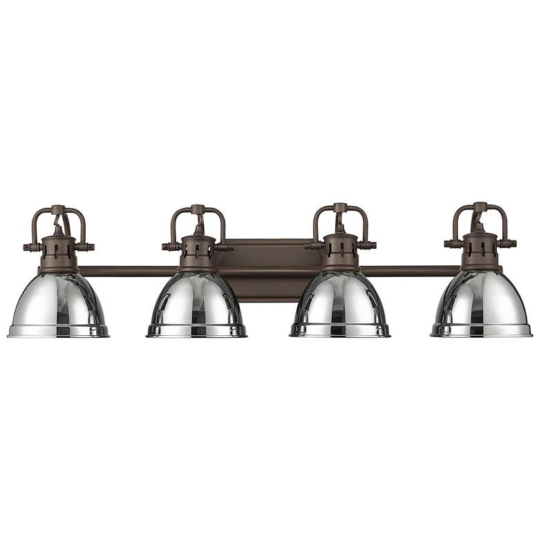 Image 1 Duncan 4-Light Bath Vanity in Rubbed Bronze with Chrome