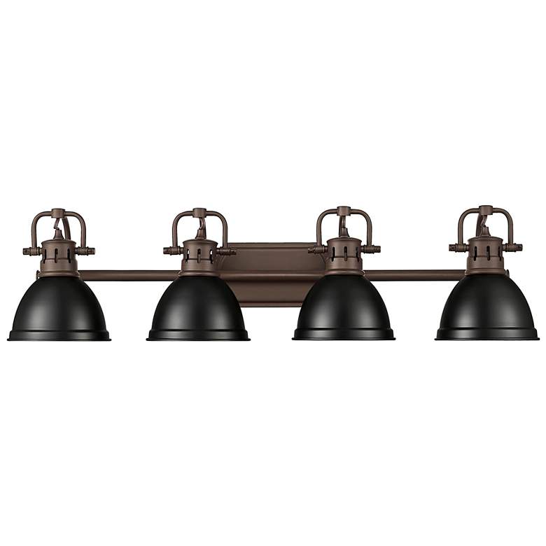 Image 1 Duncan 4-Light Bath Vanity in Rubbed Bronze with Matte Black