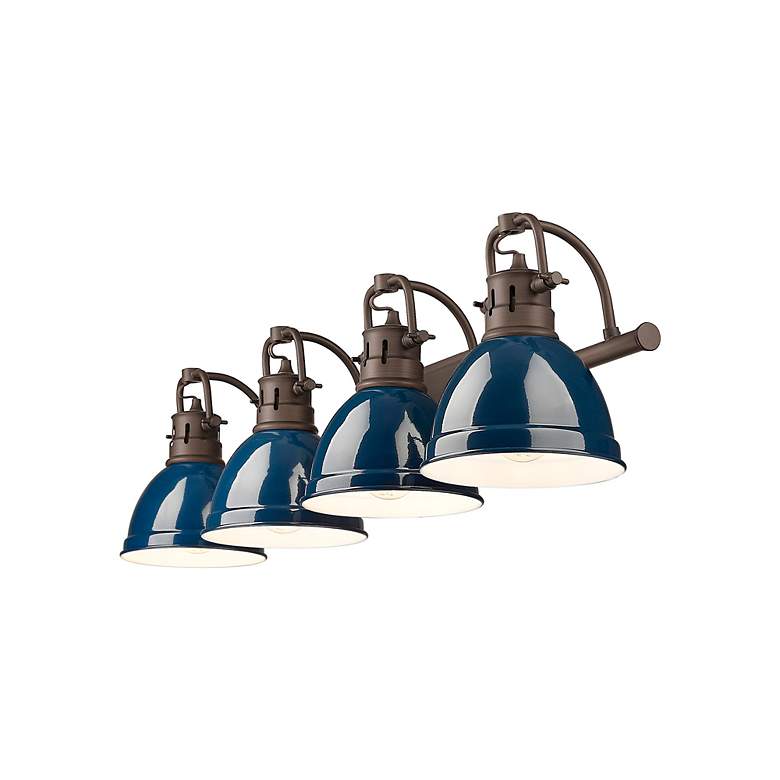 Image 2 Duncan 4-Light Bath Vanity in Rubbed Bronze with Matte Navy more views