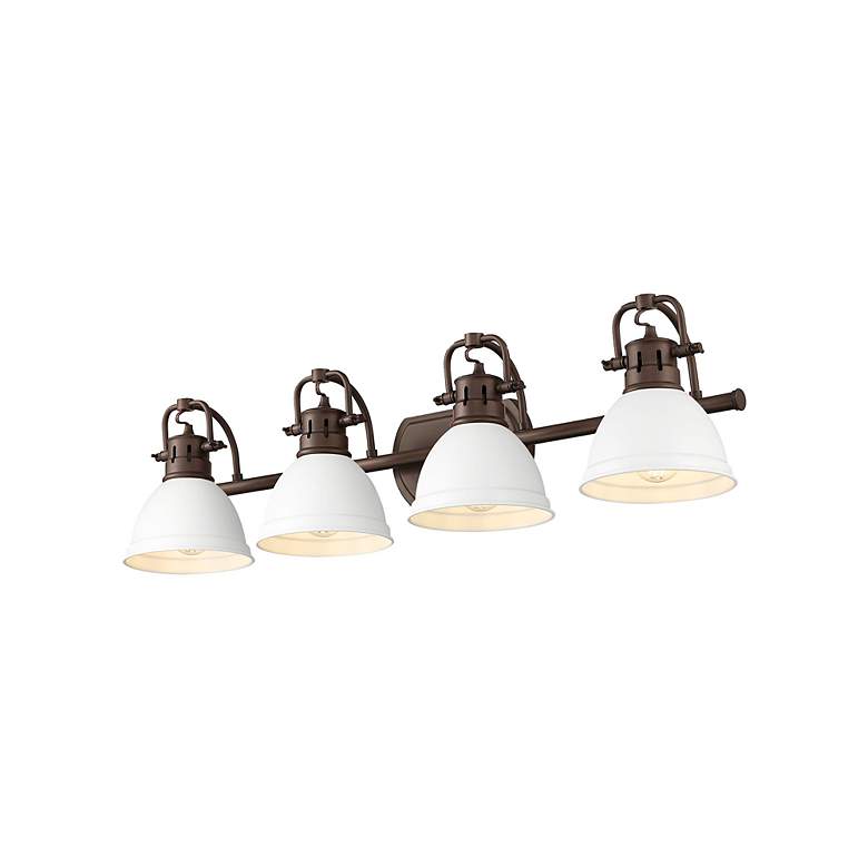 Image 2 Duncan 4-Light Bath Vanity in Rubbed Bronze with Matte White more views