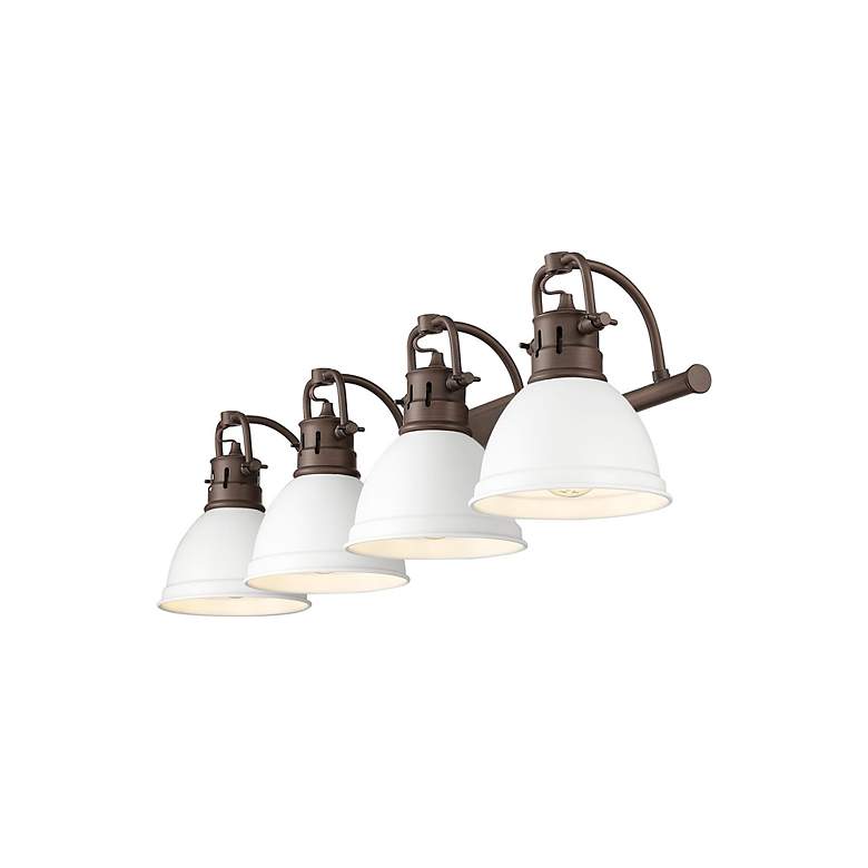 Image 3 Duncan 4-Light Bath Vanity in Rubbed Bronze with Matte White more views