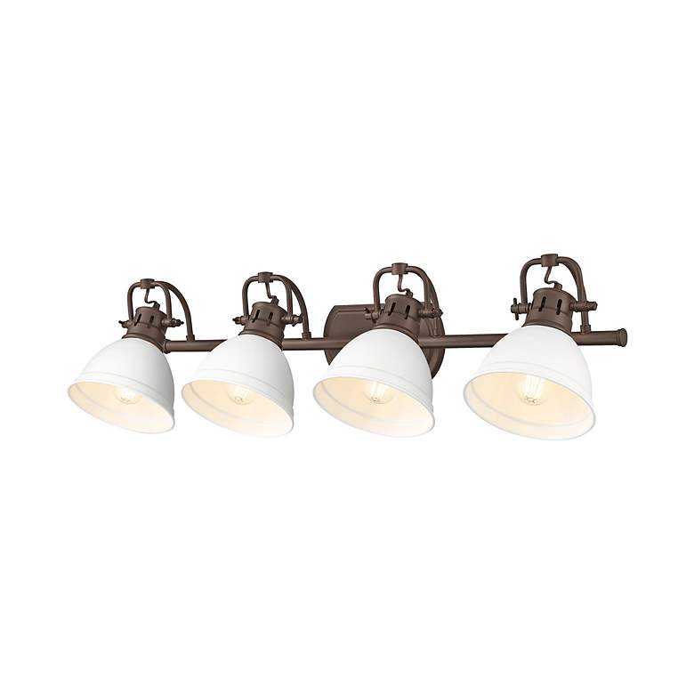 Image 4 Duncan 4-Light Bath Vanity in Rubbed Bronze with Matte White more views