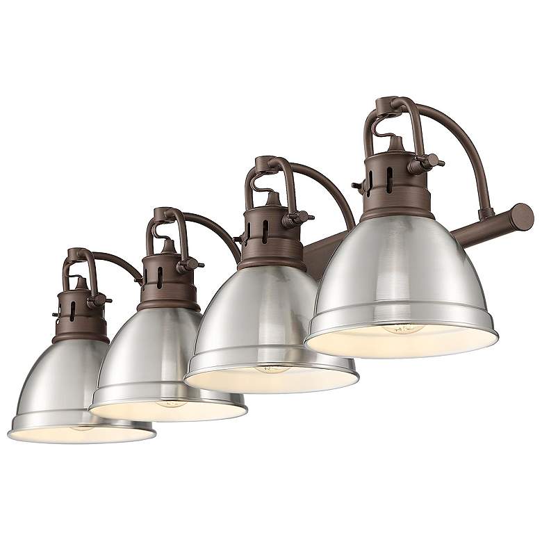 Image 2 Duncan 4-Light Bath Vanity in Rubbed Bronze with Pewter more views