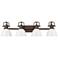 Duncan 4-Light Bath Vanity in Rubbed Bronze with White
