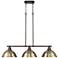 Duncan 40" Wide Bronze and Aged Brass 3-Light Linear Pendant