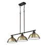 2_Duncan 40" Wide Bronze and Aged Brass 3-Light Linear Pendant more views