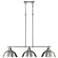 Duncan 40"W Chrome 3-Light Linear Pendant w/ Pewter Shades