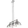 2_Duncan 40"W Chrome 3-Light Linear Pendant w/ Pewter Shades more views