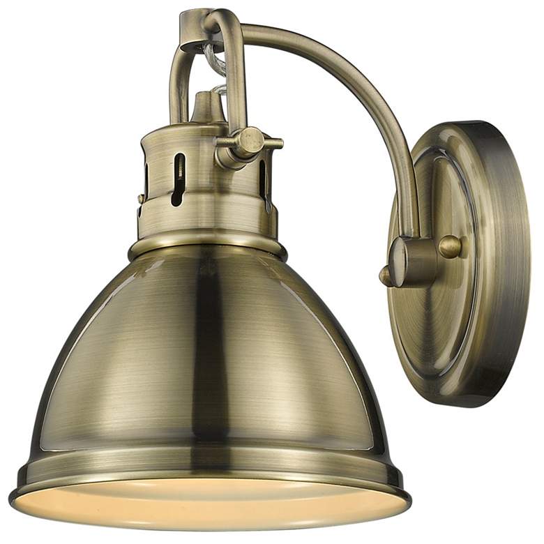 Image 1 Duncan 6 1/2 inch Wide Aged Brass 1-Light Wall Sconce with Aged Brass