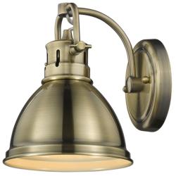 Duncan 6 1/2&quot; Wide Aged Brass 1-Light Wall Sconce with Aged Brass