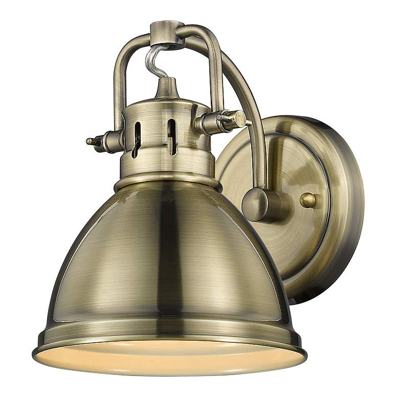 Image 2 Duncan 6 1/2" Wide Aged Brass 1-Light Wall Sconce with Aged Brass more views