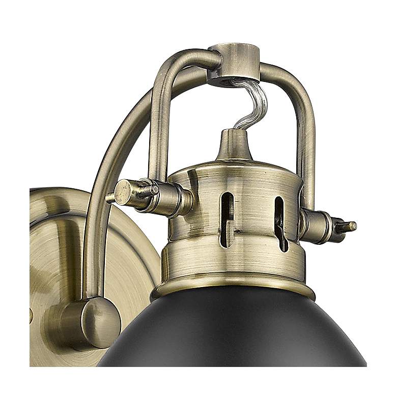 Image 2 Duncan 6 1/2" Wide Aged Brass 1-Light Wall Sconce with Matte Black more views