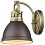 1_Duncan 6 1/2" Wide Aged Brass 1-Light Wall Sconce with Rubbed Bronze
