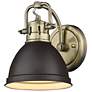 2_Duncan 6 1/2" Wide Aged Brass 1-Light Wall Sconce with Rubbed Bronze more views
