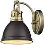 3_Duncan 6 1/2" Wide Aged Brass 1-Light Wall Sconce with Rubbed Bronze more views