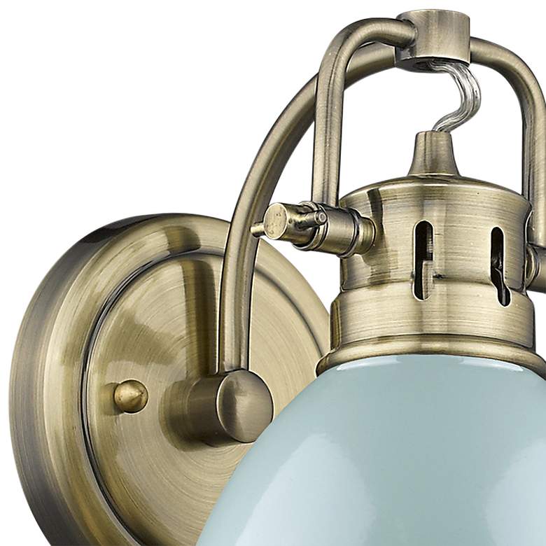Image 2 Duncan 6 1/2 inch Wide Aged Brass 1-Light Wall Sconce with Seafoam more views