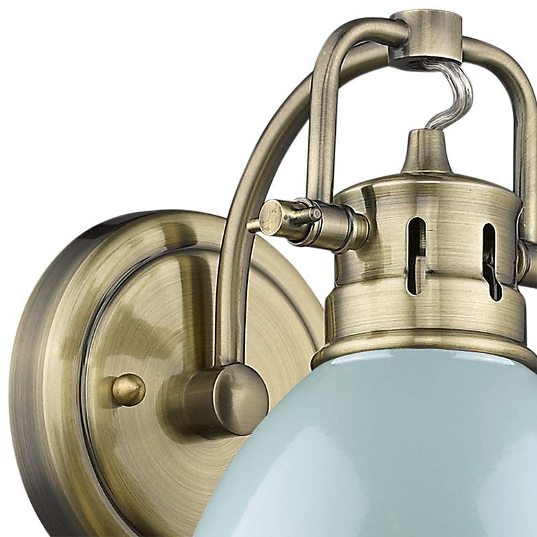 Image 2 Duncan 6 1/2" Wide Aged Brass 1-Light Wall Sconce with Seafoam more views