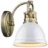 Duncan 6 1/2" Wide Aged Brass 1-Light Wall Sconce with White