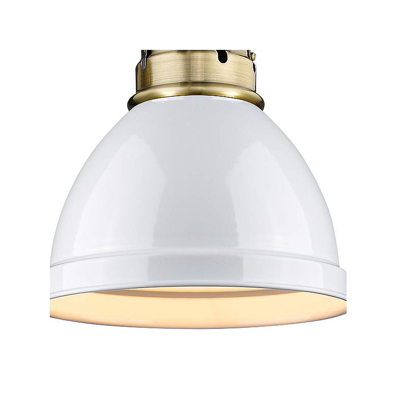 Image 2 Duncan 6 1/2" Wide Aged Brass 1-Light Wall Sconce with White more views