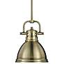Duncan 6 1/2" Wide Aged Brass Mini Pendant with Rod