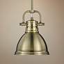 Duncan 6 1/2" Wide Aged Brass Mini Pendant with Rod