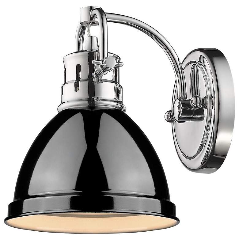 Image 1 Duncan 6 1/2" Wide Chrome 1-Light Wall Sconce with Black