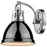 Duncan 6 1/2" Wide Chrome 1-Light Wall Sconce with Black