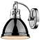 Duncan 6 1/2" Wide Chrome 1-Light Wall Sconce with Black