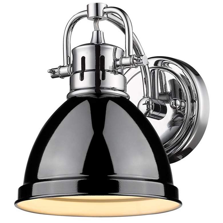 Image 2 Duncan 6 1/2" Wide Chrome 1-Light Wall Sconce with Black more views