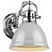 Duncan 6 1/2" Wide Chrome 1-Light Wall Sconce with Gray