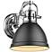 Duncan 6 1/2" Wide Chrome 1-Light Wall Sconce with Matte Black