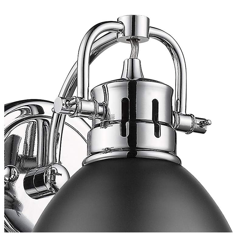 Image 2 Duncan 6 1/2 inch Wide Chrome 1-Light Wall Sconce with Matte Black more views