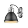 Duncan 6 1/2" Wide Chrome 1-Light Wall Sconce with Matte Black