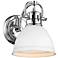Duncan 6 1/2" Wide Chrome 1-Light Wall Sconce with Matte White