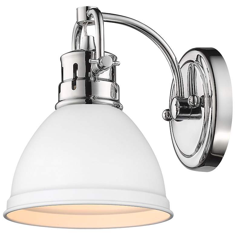 Image 2 Duncan 6 1/2" Wide Chrome 1-Light Wall Sconce with Matte White more views