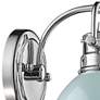 Duncan 6 1/2" Wide Chrome 1-Light Wall Sconce with Seafoam