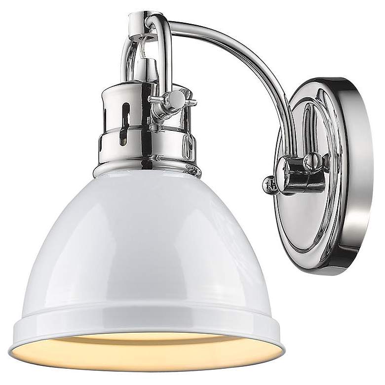 Image 1 Duncan 6 1/2" Wide Chrome 1-Light Wall Sconce with White