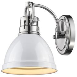 Duncan 6 1/2&quot; Wide Chrome 1-Light Wall Sconce with White