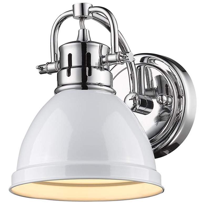 Image 2 Duncan 6 1/2" Wide Chrome 1-Light Wall Sconce with White more views