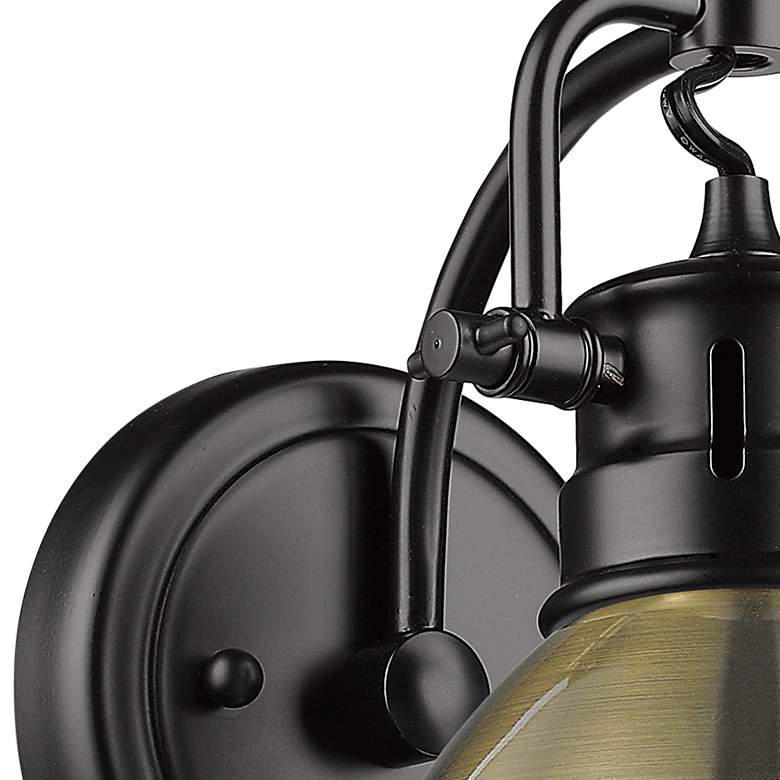Image 2 Duncan 6 1/2" Wide Matte Black 1-Light Wall Sconce with Aged Brass more views