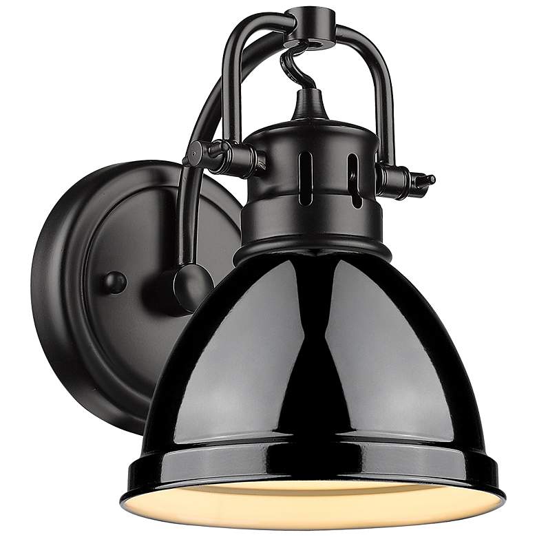Image 1 Duncan 6 1/2 inch Wide Matte Black 1-Light Wall Sconce with Black