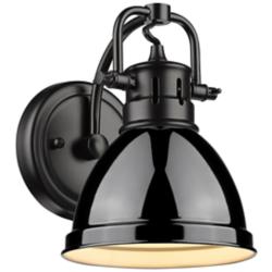 Duncan 6 1/2&quot; Wide Matte Black 1-Light Wall Sconce with Black